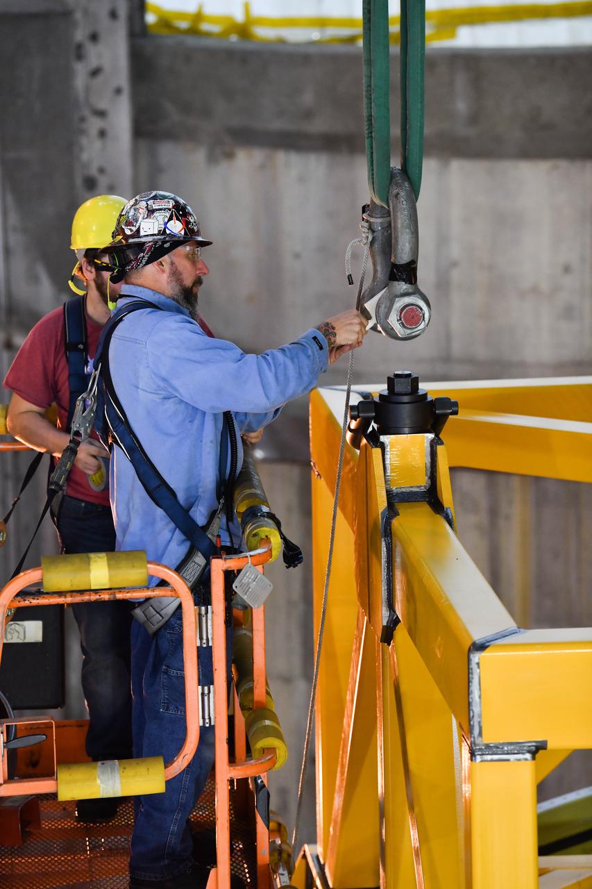 Technicians at NASA’s Michoud Assembly Facility in New Orleans rotated the engine section for NASA’s Space Launch System rocket from a vertical to horizontal position to prepare it for joining to the rest of the rocket’s core stage on Sept. 13. The engine section, which comprises the lowest portion of the 212-foot-tall stage, is the last major component to be horizontally integrated to the core stage. Michoud crews completed assembly on the flight hardware that will be used for Artemis I, the first lunar mission of SLS and NASA’s Orion spacecraft, on Aug. 29. The core stage’s two liquid propellant tanks and four RS-25 engines will produce more than 2 million pounds of thrust to send the SLS rocket and Orion on the Artemis lunar missions. The engine section houses the four RS-25 engines and includes vital systems for mounting, controlling and delivering fuel form the propellant tanks to the rocket’s engines.  Offering more payload mass, volume capability and energy to speed missions through space, the SLS rocket, along with NASA’s Gateway in lunar orbit and Orion, is part of NASA’s backbone for deep space exploration and the Artemis lunar program. No other rocket is capable of carrying astronauts in Orion around the Moon in a single mission.